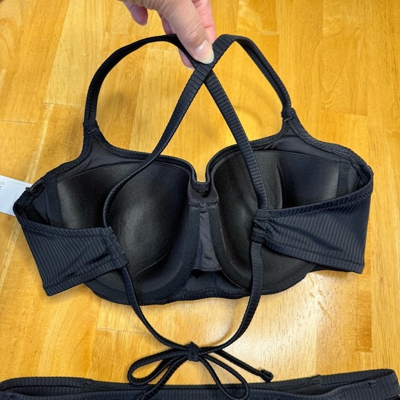 NWT Shade & Shore Black Bikini Swimwear Set 34D - Picture 5 of 8